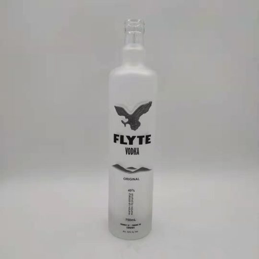 Frosted Round Slender Arizona Glass Vodka Bottle